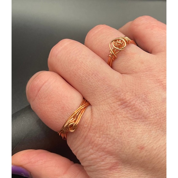 Copper Wire Wrapped Rings. 2 sizes - Picture 1 of 7
